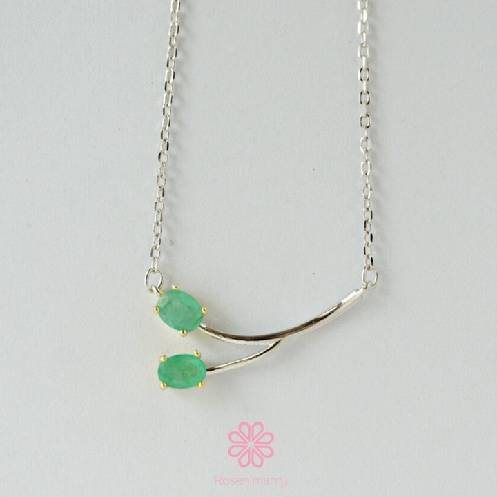 Genuine Sapphire Necklace | Sterling Silver | GiftRN036