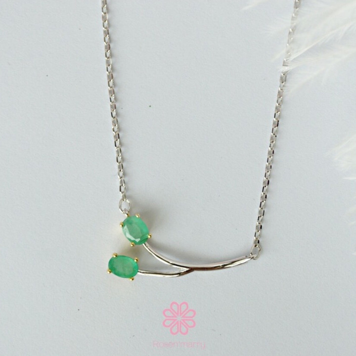 Genuine Sapphire Necklace | Sterling Silver | GiftRN036
