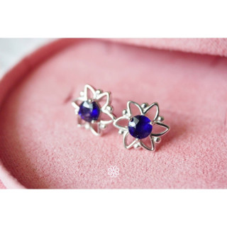 Blue Velvet Sapphire Earrings | Sterling Silver | Rosen'marry