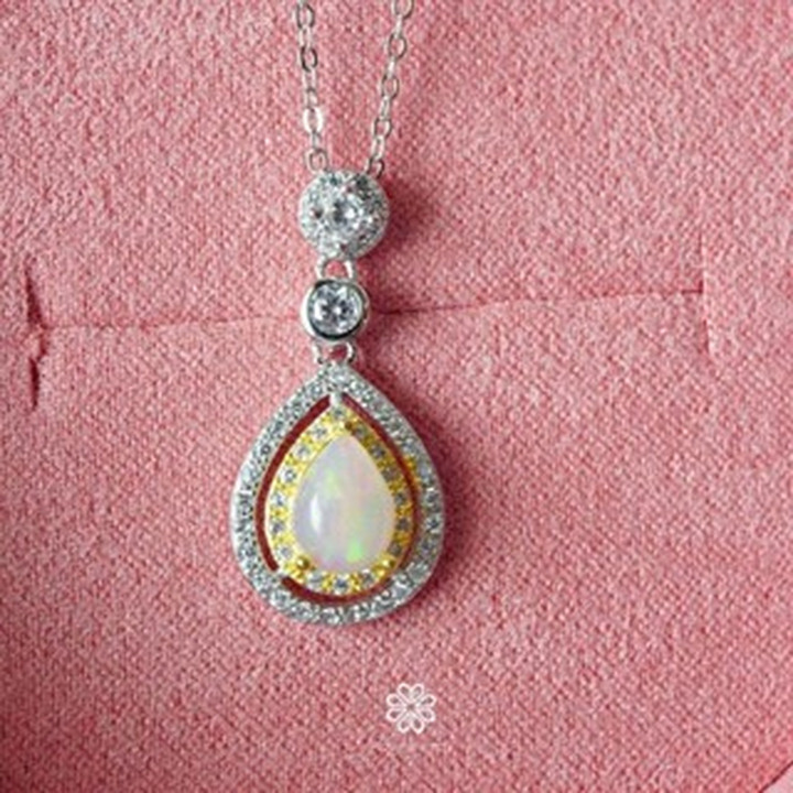 Sterling Silver Opal Necklace | Good Fortune Jewelry Gift