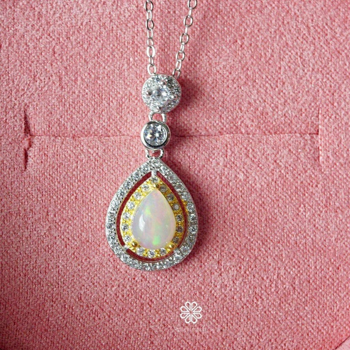 Sterling Silver Opal Necklace | Good Fortune Jewelry Gift