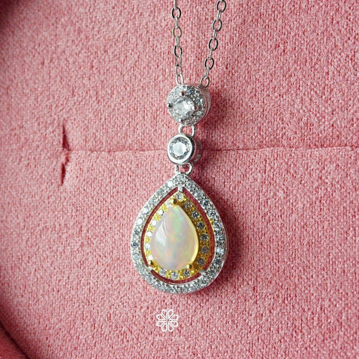 Sterling Silver Opal Necklace | Good Fortune Jewelry Gift