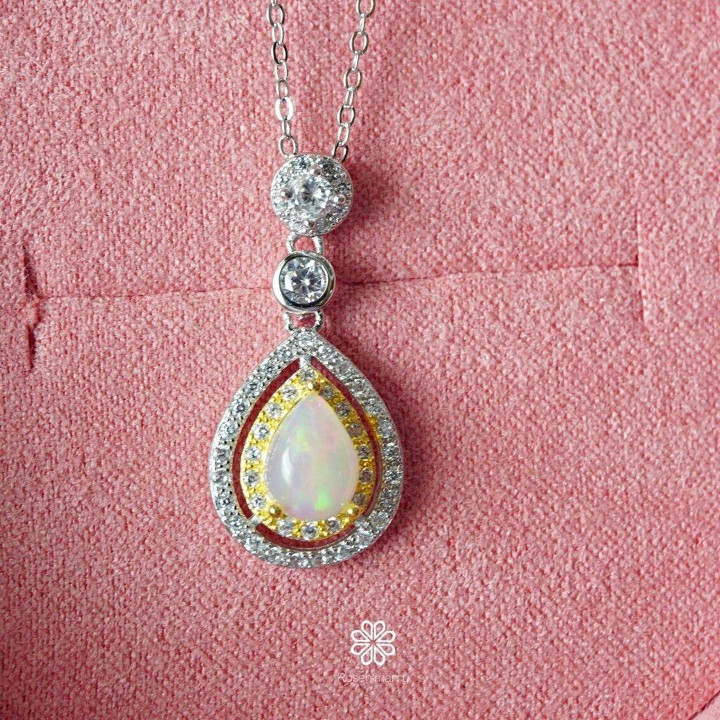 Sterling Silver Opal Necklace | Good Fortune Jewelry Gift
