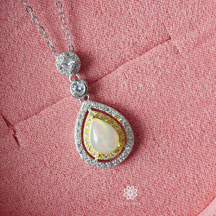 Sterling Silver Opal Necklace | Good Fortune Jewelry Gift
