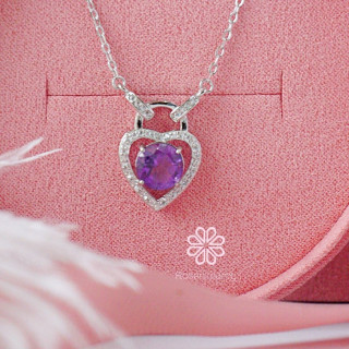Amethyst Necklace in Sterling Silver - Top Grade Gemstone
