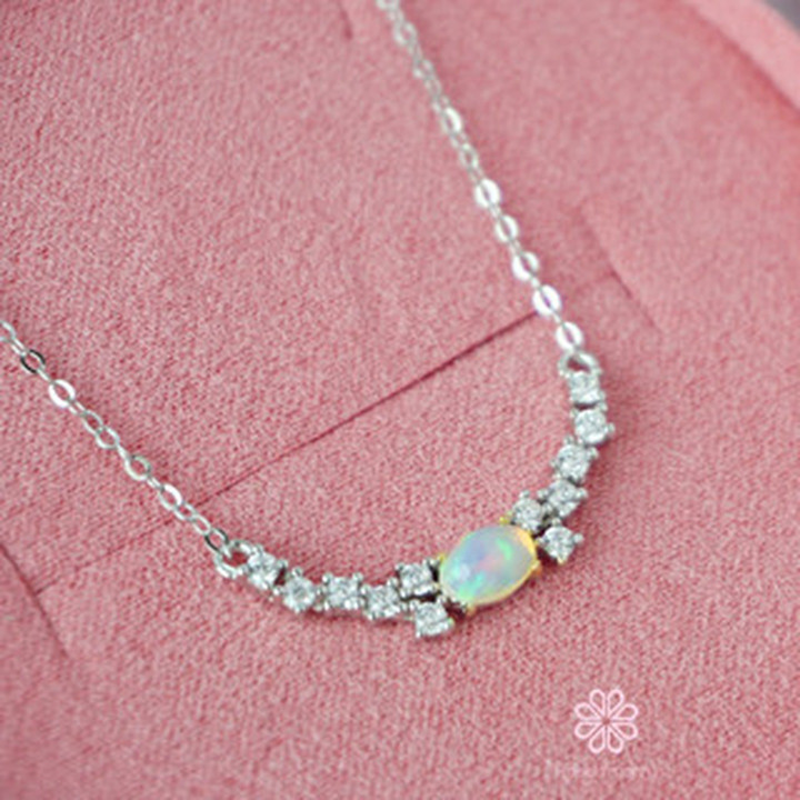 Raw Opal Necklace | Sterling Silver | Gift Box Included