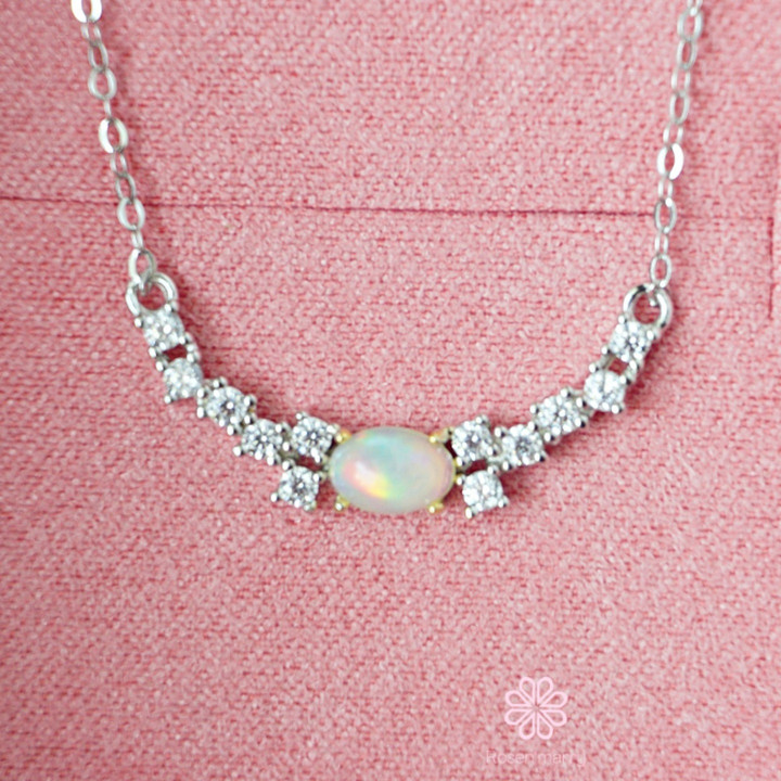Raw Opal Necklace | Sterling Silver | Gift Box Included