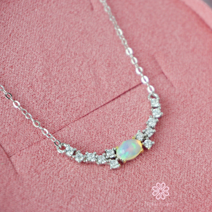 Raw Opal Necklace | Sterling Silver | Gift Box Included