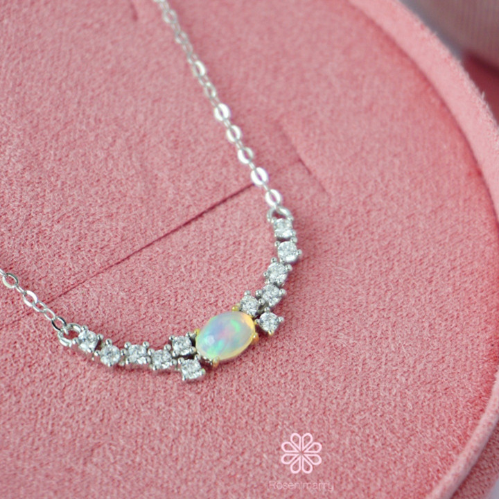 Raw Opal Necklace | Sterling Silver | Gift Box Included