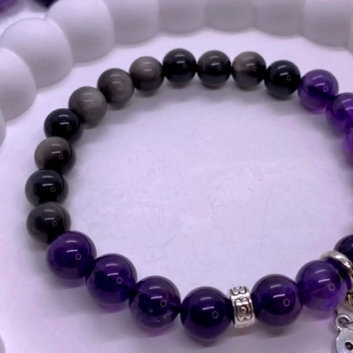 Amethyst Obsidian Bracelet: Positive Vibes and Spiritual Protection