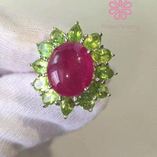 Rose Gold Peridot Ring | Sterling Silver and White Gold | 30 Carat