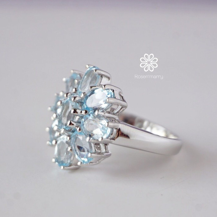 Sparkling Genuine Topaz Ring in Sterling Silver