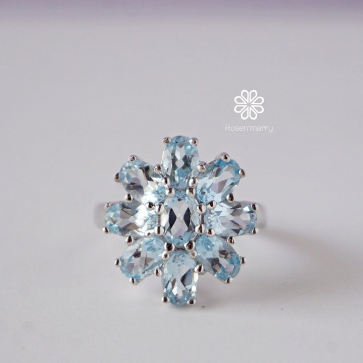 Sparkling Genuine Topaz Ring in Sterling Silver