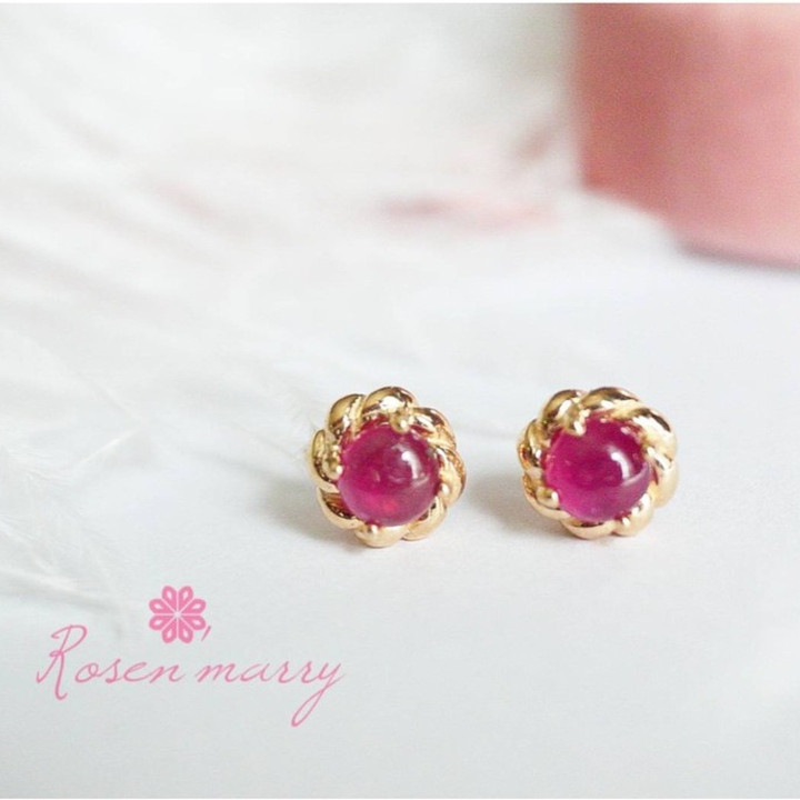 Red Ruby Earrings | Rose Gold Sterling Silver | Gift Box Included