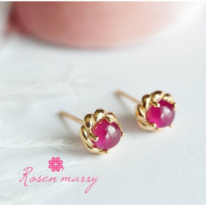 Red Ruby Earrings | Rose Gold Sterling Silver | Gift Box Included