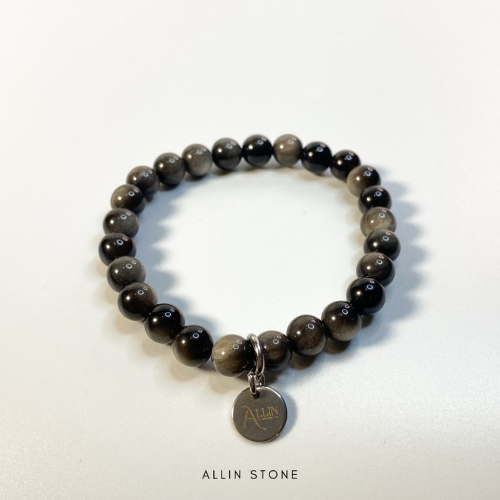 Obsidian Silver Bracelet | Protection and Energy Reflection