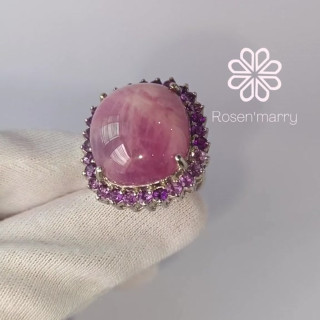 Amethyst and Rose Gold Ring | Sterling Silver | 58 Carat
