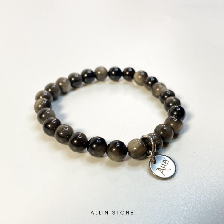 Obsidian Silver Bracelet | Protection and Energy Reflection