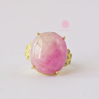 Radiant 36.25ct Ruby Ring | 925 Sterling Silver and Gold Plated