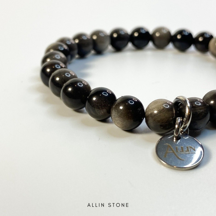 Obsidian Silver Bracelet | Protection and Energy Reflection