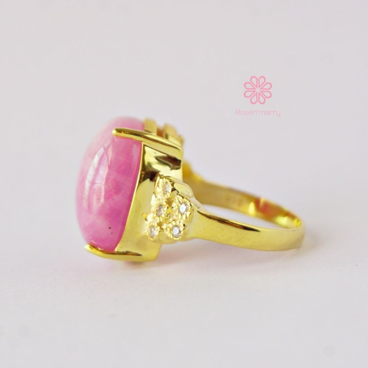 Radiant 36.25ct Ruby Ring | 925 Sterling Silver and Gold Plated