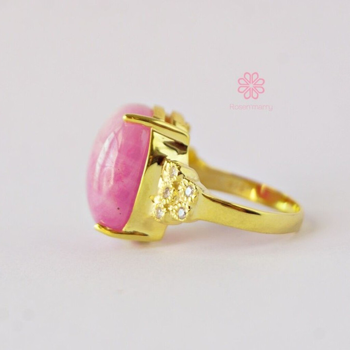 Radiant 36.25ct Ruby Ring | 925 Sterling Silver and Gold Plated