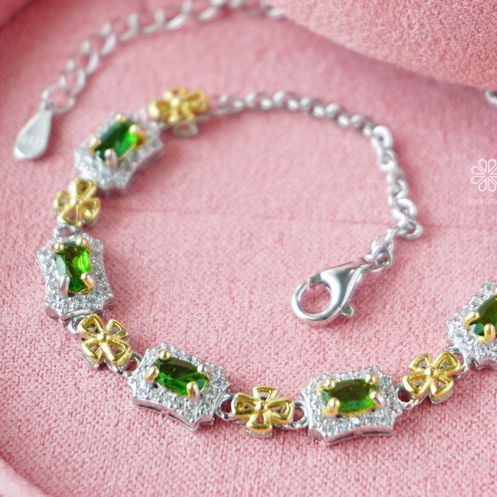 Bracelet en tourmaline | Argent sterling et porte-bonheur