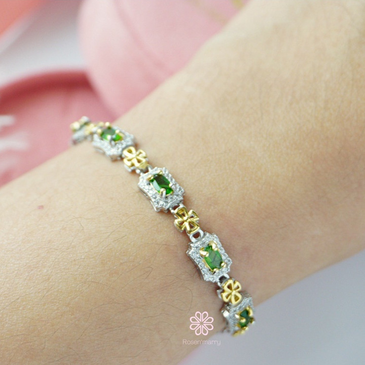 Bracelet en tourmaline | Argent sterling et porte-bonheur