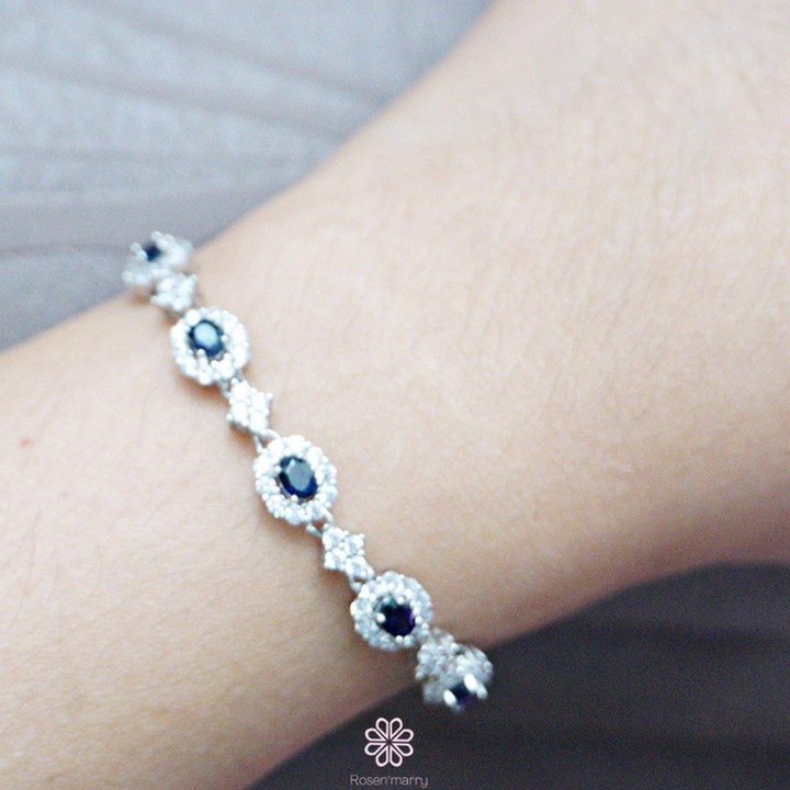 Echtes Saphirarmband aus Sterlingsilber | Rosen'marry