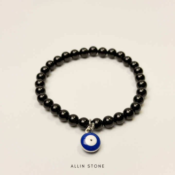 Black Tourmaline Evil Eye Bracelet: Protection and Positive Energy