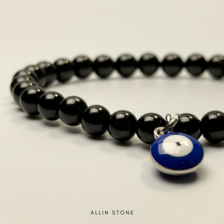 Black Tourmaline Evil Eye Bracelet: Protection and Positive Energy