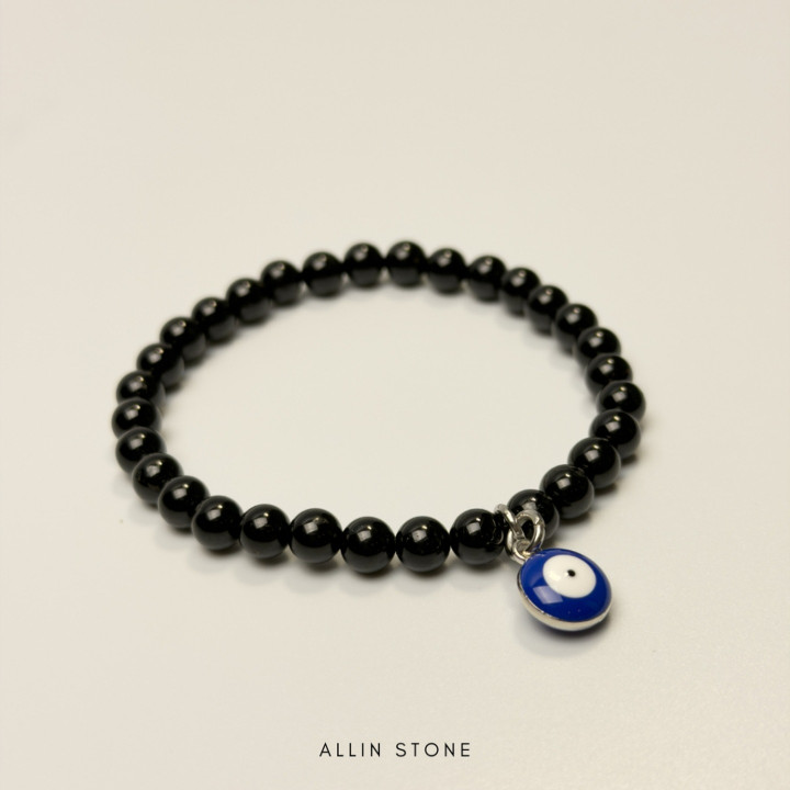 Black Tourmaline Evil Eye Bracelet: Protection and Positive Energy