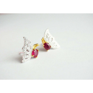 Genuine Ruby Butterfly Earrings | 925 Sterling Silver | Luck and Style