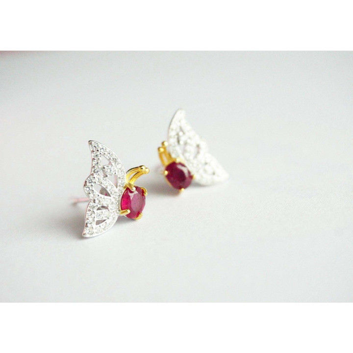 Genuine Ruby Butterfly Earrings | 925 Sterling Silver | Luck and Style