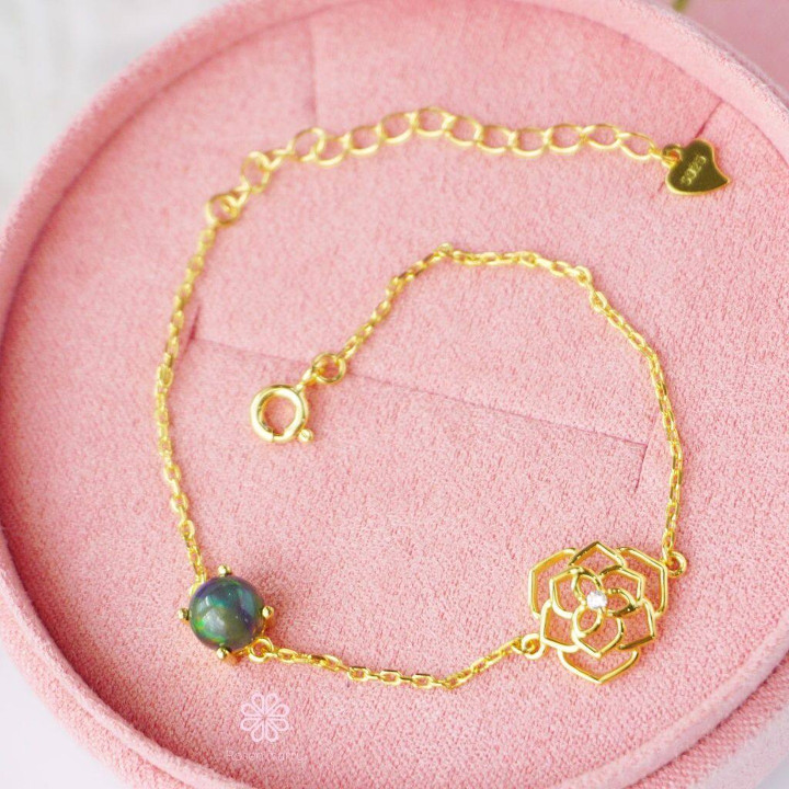 Black Opal Bracelet | 925 Sterling Silver and Gold Plated