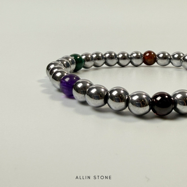 Hematite Infinity Stone Bracelet | Protection and Energy