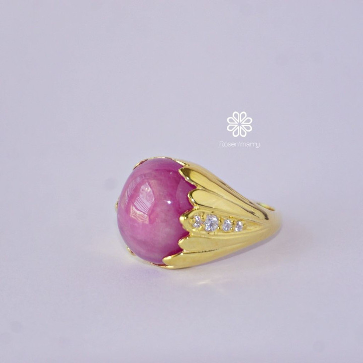 Ruby Ring | 20.1ct Genuine Gemstone | Sterling Silver and Gold Plated