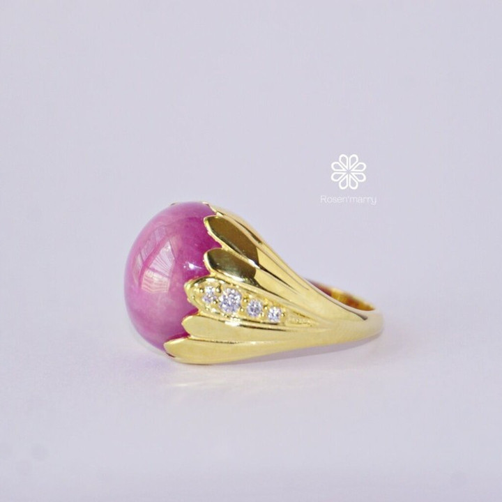 Ruby Ring | 20.1ct Genuine Gemstone | Sterling Silver and Gold Plated