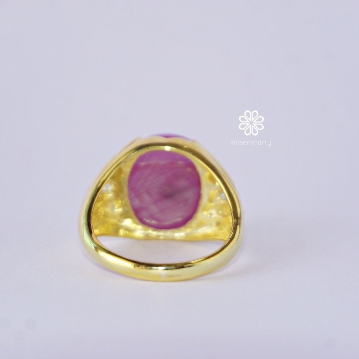 Ruby Ring | 20.1ct Genuine Gemstone | Sterling Silver and Gold Plated