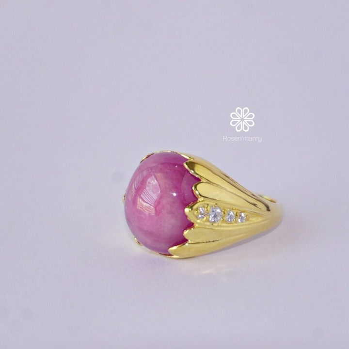 Ruby Ring | 20.1ct Genuine Gemstone | Sterling Silver and Gold Plated