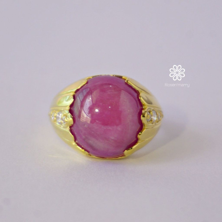 Ruby Ring | 20.1ct Genuine Gemstone | Sterling Silver and Gold Plated
