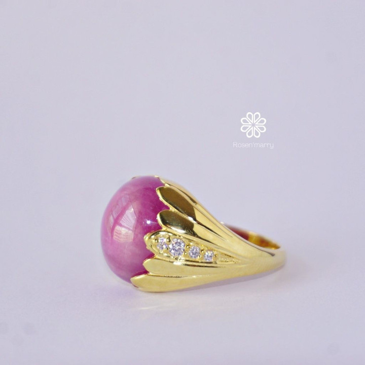 Ruby Ring | 20.1ct Genuine Gemstone | Sterling Silver and Gold Plated
