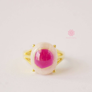 17.5 Carat Ruby Ring | 925 Silver, Gold Plated | Size 60