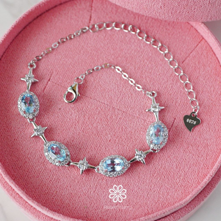 Bracelet en argent sterling et topaze | Bijou en pierre précieuse véritable