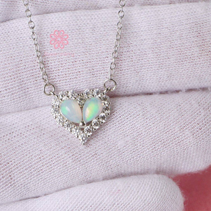 Genuine Opal Necklace | Top Grade, Sterling Silver, Good Fortune