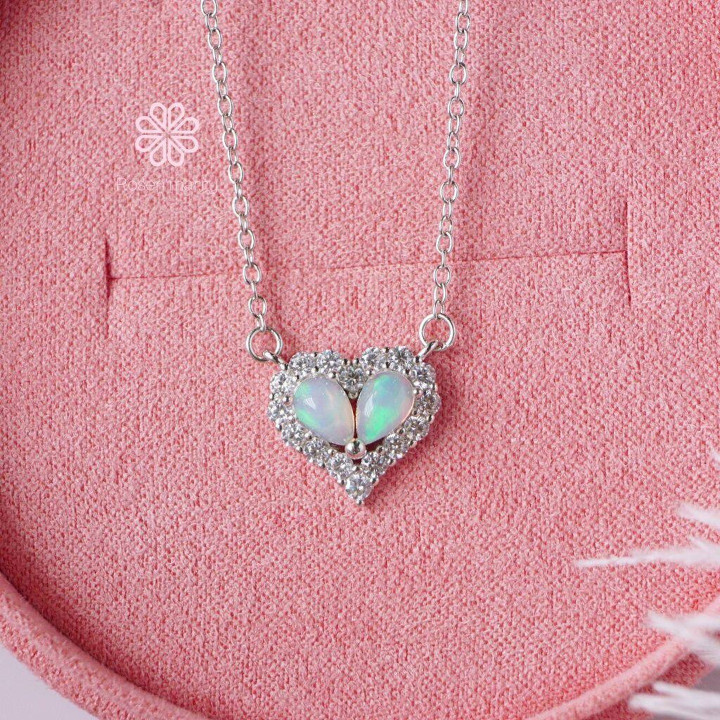 Genuine Opal Necklace | Top Grade, Sterling Silver, Good Fortune