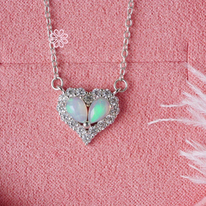 Genuine Opal Necklace | Top Grade, Sterling Silver, Good Fortune
