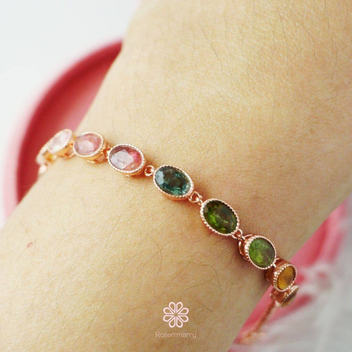 Pulsera de turmalina | Plata de ley 925 y buena fortuna