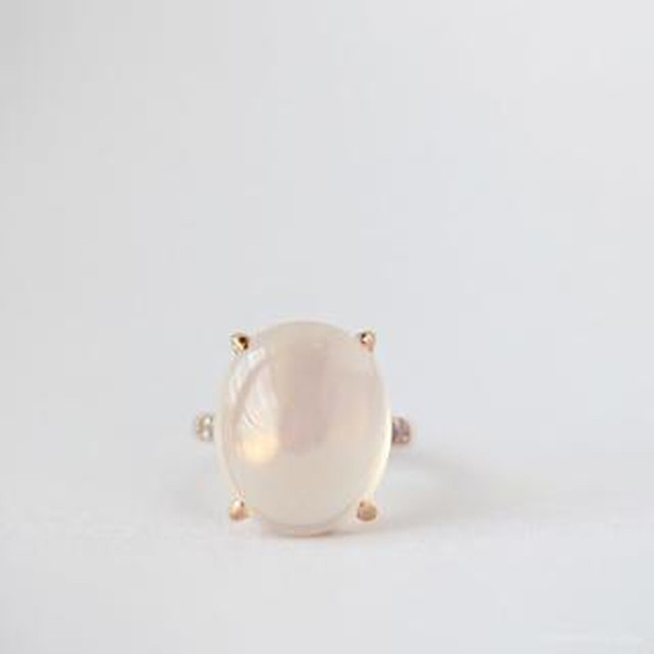 Rosenquarz- und Tansanitring | Sterlingsilber, 23 Karat vergoldet