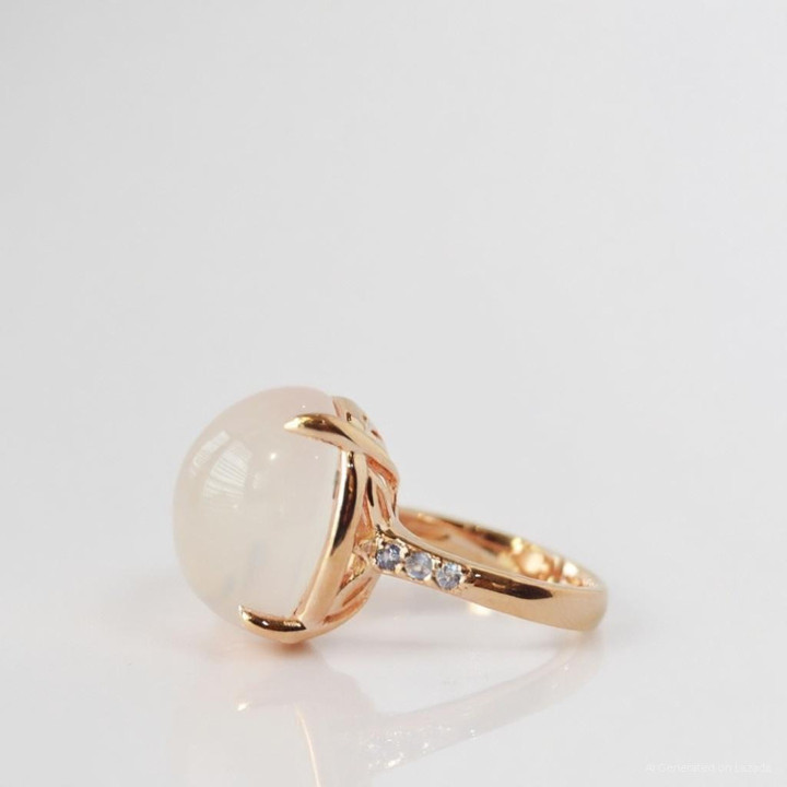 Rosenquarz- und Tansanitring | Sterlingsilber, 23 Karat vergoldet